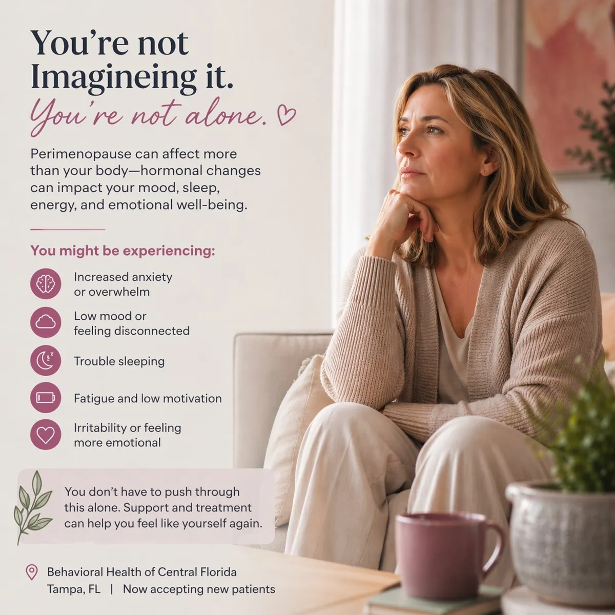 Woman reflecting during perimenopause mental health changes